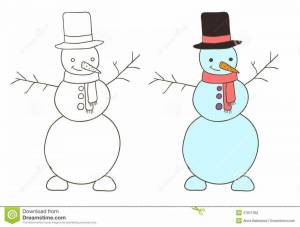 Раскраска снеговика для детей 4 5 лет #31 #152740