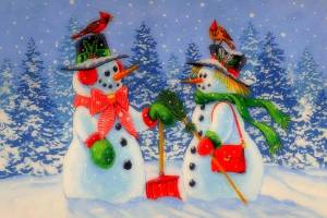 Раскраска снеговики новогодние #15 #152763