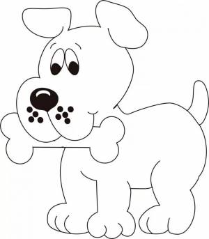 Раскраска собачка для детей 3 4 лет #36 #153661
