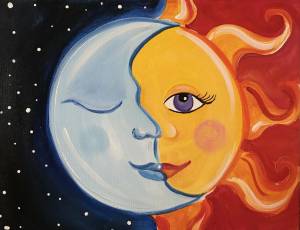 Раскраска солнце и луна #1 #154681