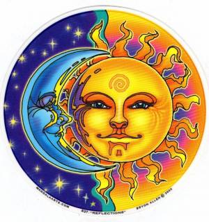 Раскраска солнце и луна #15 #154695