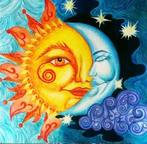 Раскраска солнце и луна #19 #154699