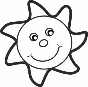 Раскраска солнышко для детей 2 3 лет #33 #154860
