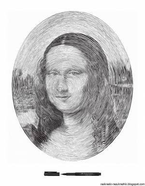 Раскраска спиральный портрет #1 #156350