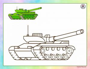 Раскраска танк для детей 3 4 лет #21 #159497