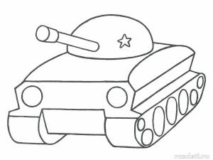 Раскраска танк для детей 3 4 лет #38 #159514