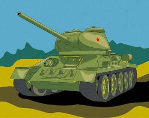 Раскраска танк картинка для детей #24 #159665