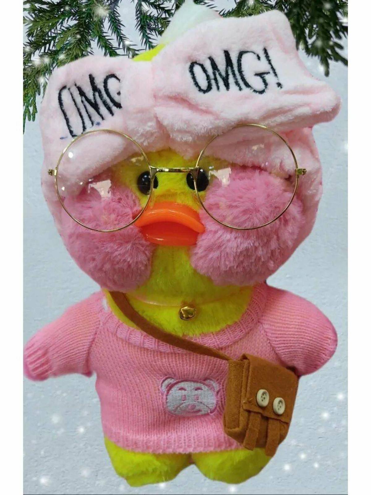 уточка лалафанфан розовая. игрушка утка лалафанфан. уточку с очками с одеждой. уточка lalafanfan duck 30 см. мягкая игрушка в очках.