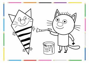 Раскраска три кота для девочек #14 #164430