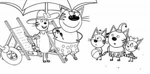 Раскраска три кота для детей 4 5 лет #9 #164500