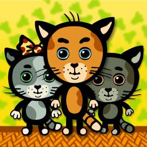 Раскраска три котенка #5 #164607