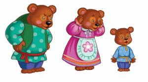 Раскраска три медведя для детей #2 #164633