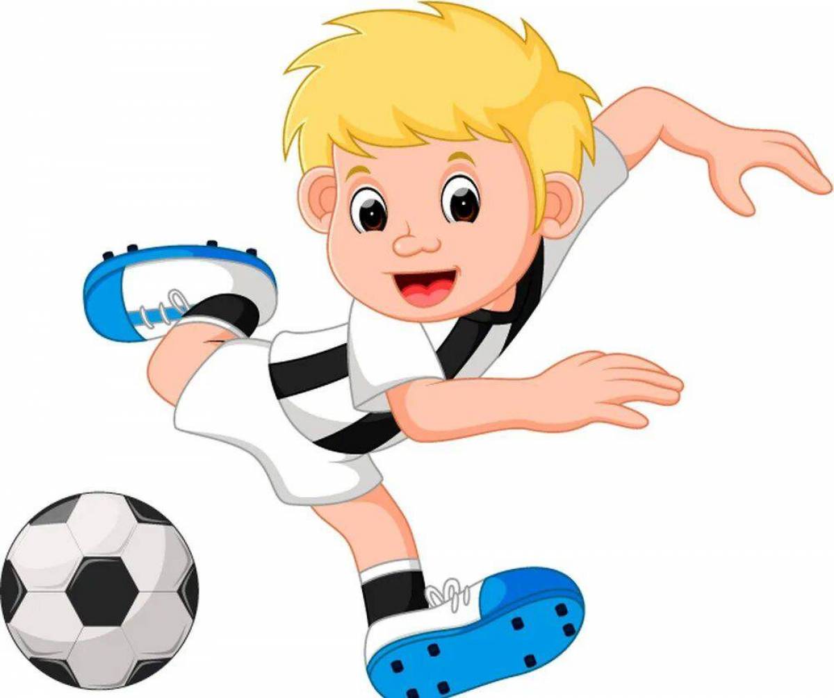 Игры нарисованный мальчик. Мульташный футболисты. Спортивные дети мультяшные. Мультяшные футболисты. Мальчик с футбольным мячом.