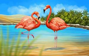 Раскраска фламинго для детей #11 #168608