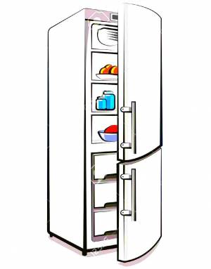 Раскраска холодильник для детей #14 #171992