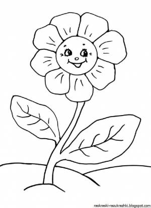 Раскраска цветок для детей 5 лет #35 #173539