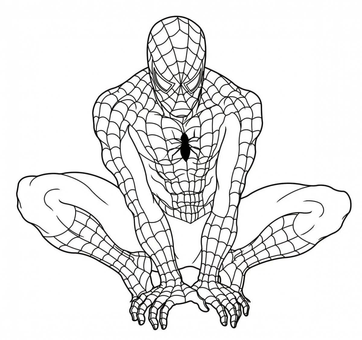 Человек паук раскраску #14