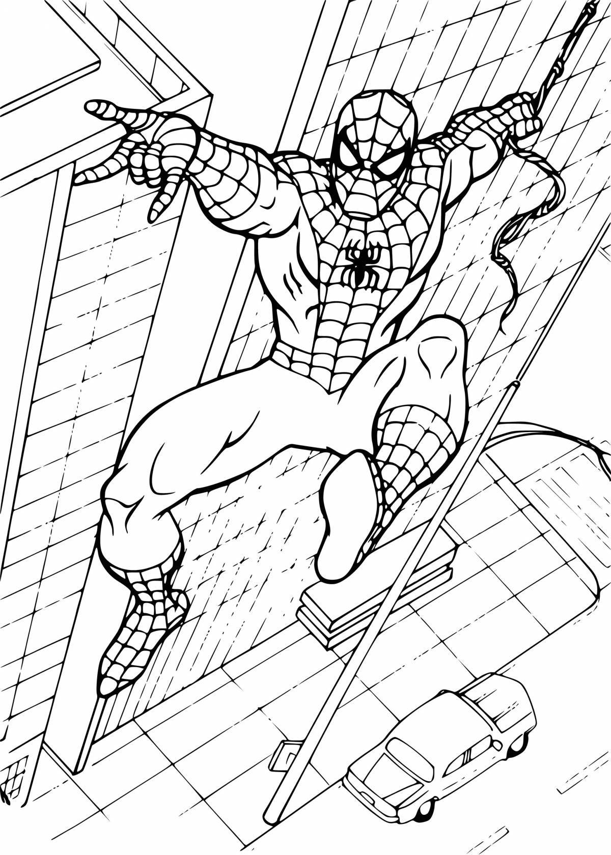 Человек паук раскраску #32