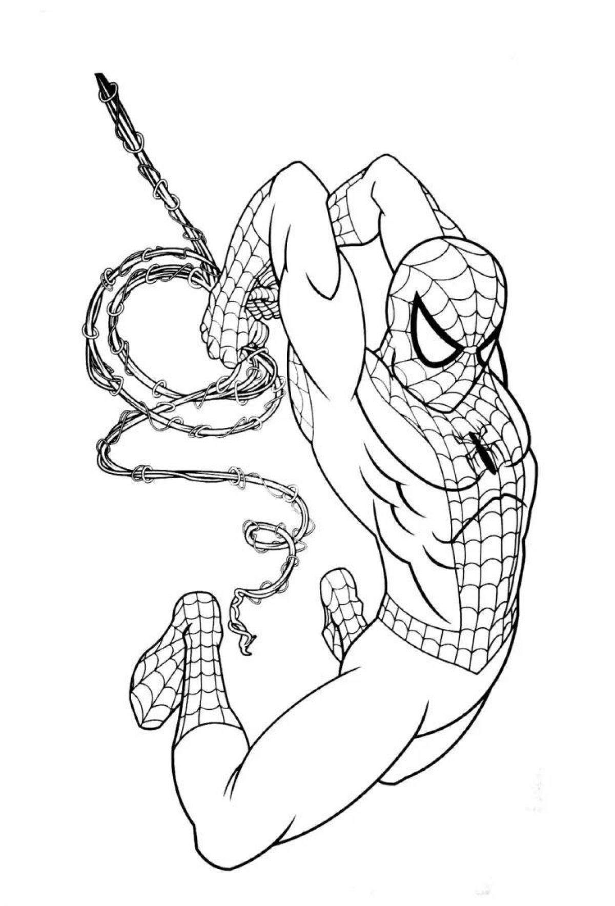 Человек паук раскраску #33