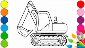 Раскраска экскаватор для детей 3 4 лет #1 #180190
