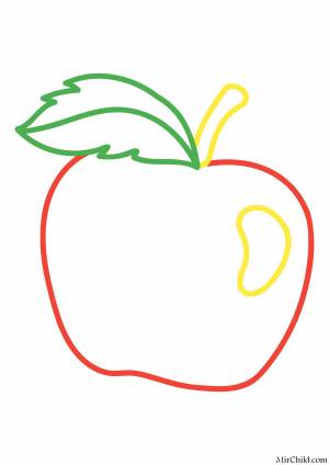 Раскраска яблоко для детей 2 3 лет #5 #181791
