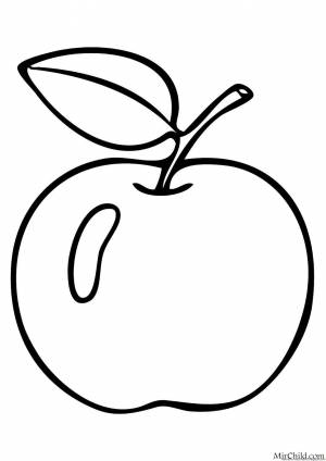 Раскраска яблоко для детей 3 4 лет #1 #181814