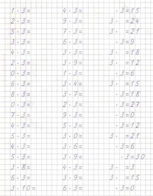 Раскраска 3 класс по математике таблица умножения #4 #185328