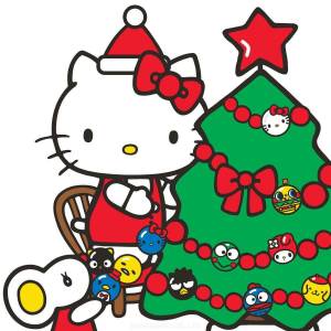 Раскраска hello kitty новогодняя #5 #189503