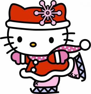 Раскраска hello kitty новогодняя #14 #189512