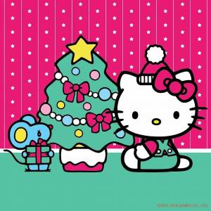 Раскраска hello kitty новогодняя #16 #189514