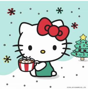 Раскраска hello kitty новогодняя #25 #189523