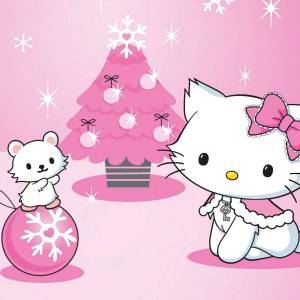 Раскраска hello kitty новогодняя #36 #189534