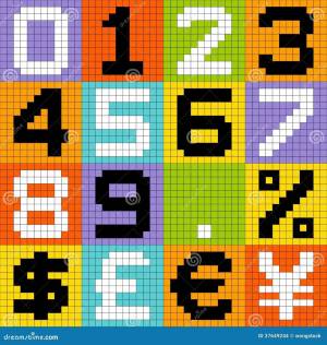 Раскраска pixel art по цифрам #4 #191361
