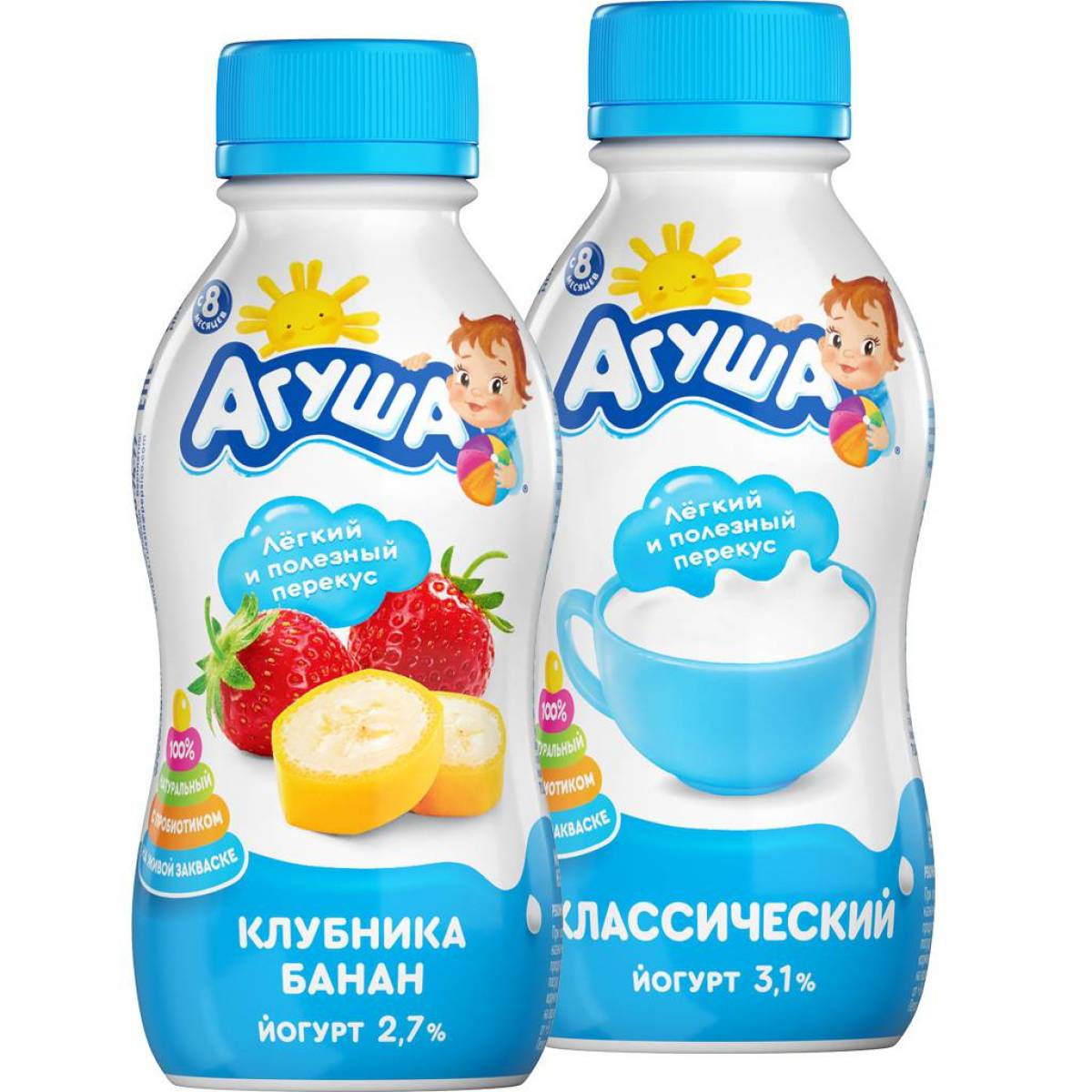 Пюре и йогурты Агуша
