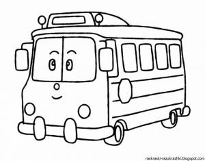 Раскраска автобус для детей 2 3 лет #31 #194583