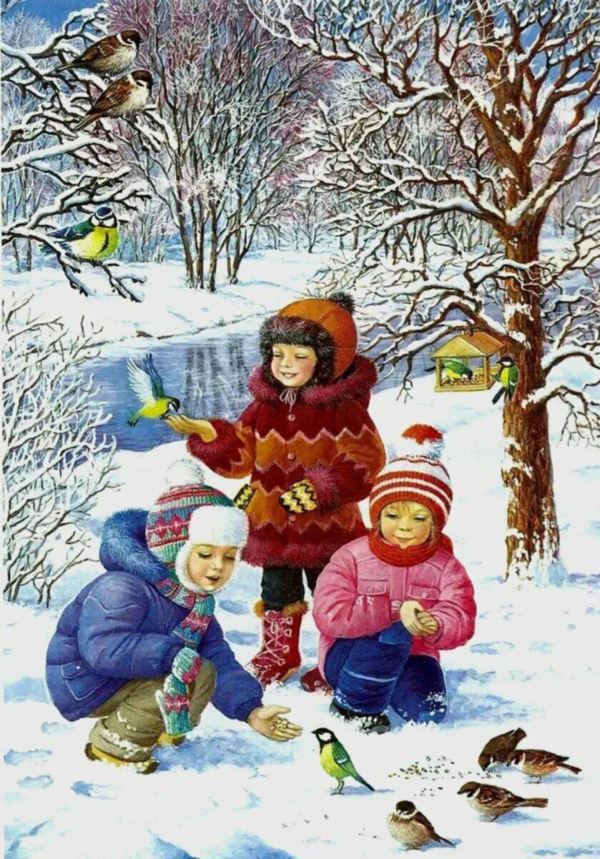 Картинка зимы для детей в детском саду. Зимние картинки для детей. Дети зимой. Зима иллюстрации для детей. Зимние забавы.