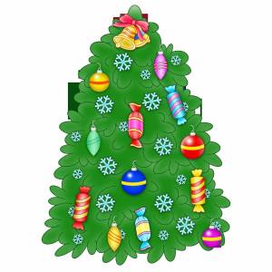 Раскраска елка новогодняя с игрушками #17 #16811