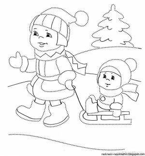 Раскраска зима для детей 4 5 лет #22 #17373