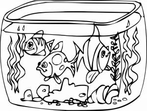 Раскраска аквариум для детей 3 4 лет с рыбками #16 #196528
