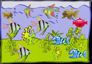 Раскраска аквариум для детей 3 4 лет с рыбками #21 #196533