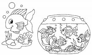 Раскраска аквариум для детей 3 4 лет с рыбками #29 #196541