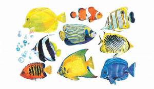 Раскраска аквариумные рыбки для детей #2 #196604