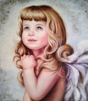 Раскраска ангел девочка #1 #200594