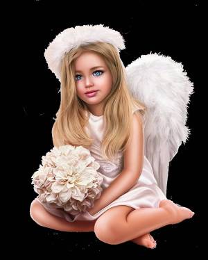 Раскраска ангел девочка #4 #200597