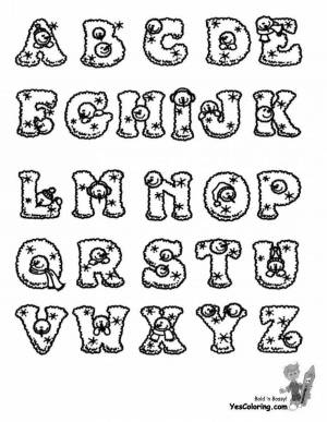 Раскраска английские буквы с глазами #22 #200990