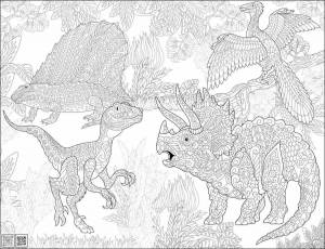 Раскраска антистресс динозавры #12 #204381