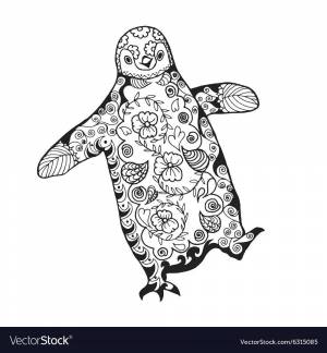 Раскраска антистресс пингвин #2 #205510