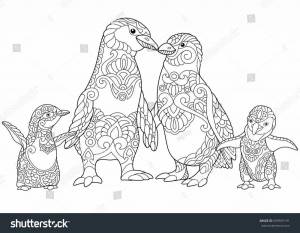 Раскраска антистресс пингвин #5 #205513