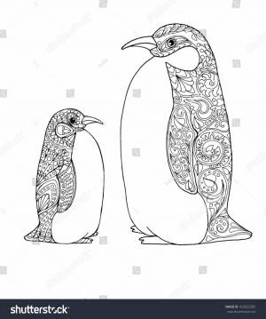 Раскраска антистресс пингвин #12 #205520