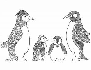 Раскраска антистресс пингвин #14 #205522